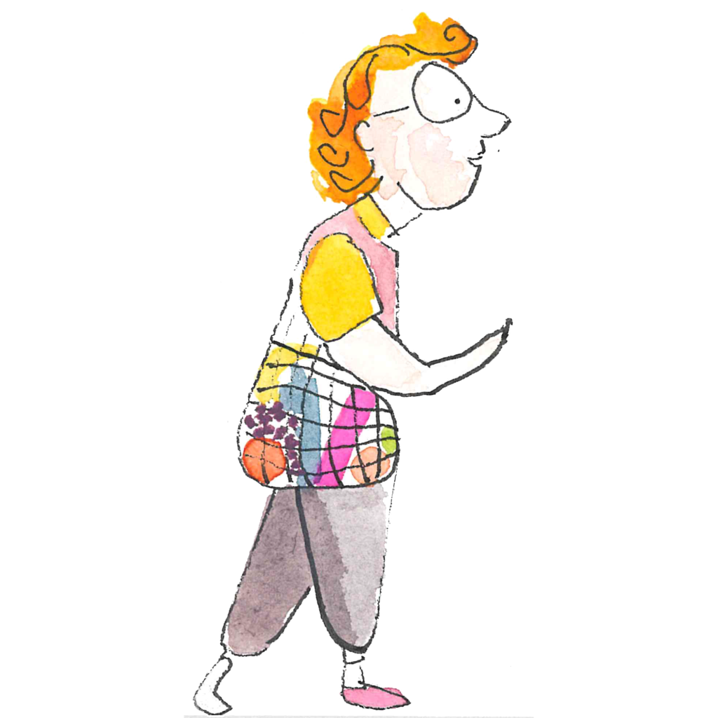 A profile view of Giulia Razetti (known as GRAZ) looking to the right