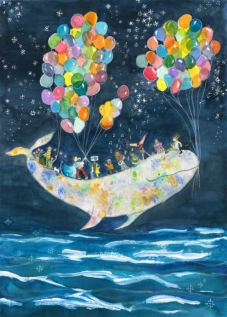 Ballonottera Mixed media: watercolors, ink, and gel pen Year: 2023