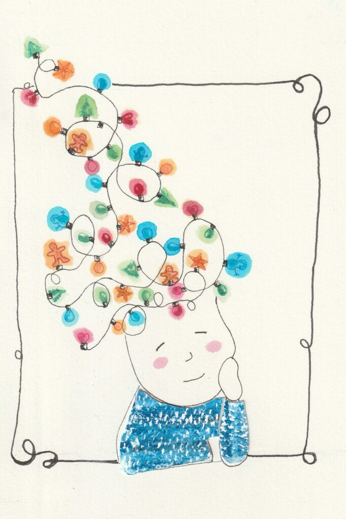 Mixed media: watercolors, ink, and collageYear: 2025